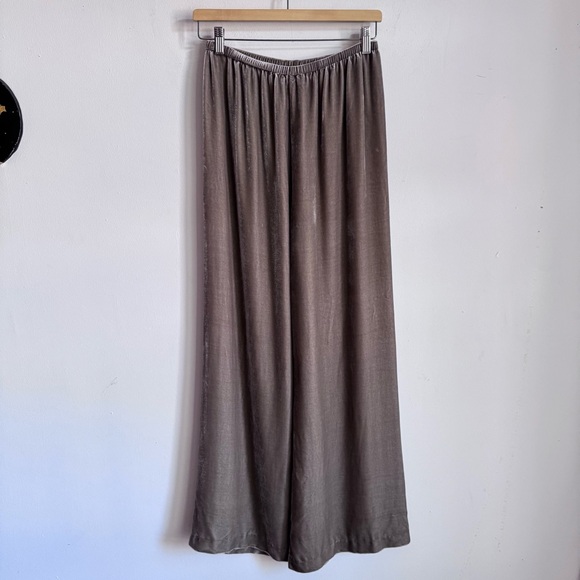 La Ligne Velvet Wide-leg Pants In Mushroom S - Picture 2 of 10